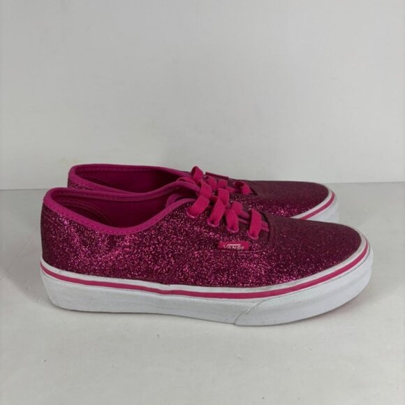Vans Authentic Sparkle Glitter Sneakers Shoes Magenta Pink Kid's Size 3 - Picture 1 of 4